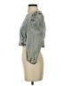 Zara 100% Baumwolle Blue 3/4 Sleeve Blouse Size S - photo 5