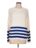 Liz Claiborne 100% Acrylic Stripes Ivory Pullover Sweater Size L - photo 1