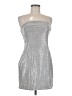 Forever 21 100% Polyester Metallic Silver Cocktail Dress Size M - photo 1
