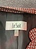 Le Suit 100% Polyester Houndstooth Burgundy Blazer Size 12 - photo 6
