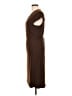 Apostrophe Solid Brown Casual Dress Size L - photo 5