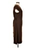 Apostrophe Solid Brown Casual Dress Size L - photo 4