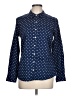 Laura Ashley Polka Dots Blue Long Sleeve Button-Down Shirt Size 10 - photo 1