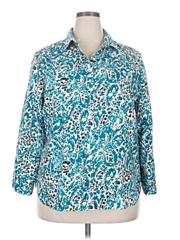 Chico's 3/4 Sleeve Button-Down Shirt (view 1)