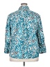 Chico's Animal Print Teal 3/4 Sleeve Button-Down Shirt Size XXL (4) - photo 2