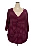 Boutique + Burgundy 3/4 Sleeve Top Size 2X Plus - photo 1