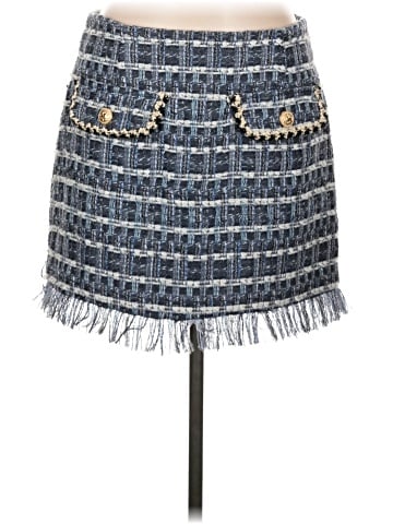 Aqua Denim Skirt (view 1)