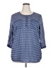 Eddie Bauer 100% Cotton Blue 3/4 Sleeve Blouse Size 2XL - photo 1
