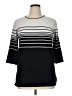 Bloomingdale's Stripes Black Pullover Sweater Size XL - photo 1