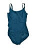 Unbranded Solid Teal One Piece Swimsuit Size 16 - photo 1