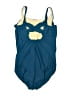 Unbranded Solid Teal One Piece Swimsuit Size 16 - photo 2