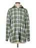 Unbranded Checkered-gingham Green Long Sleeve Button-Down Shirt Size S - photo 1