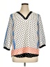 ECI Polka Dots Ivory 3/4 Sleeve Blouse Size XL - photo 1