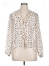 Zara Polka Dots Ivory 3/4 Sleeve Blouse Size XL - photo 1