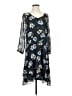 CAbi 100% Polyester Print Blue Casual Dress Size S - photo 1