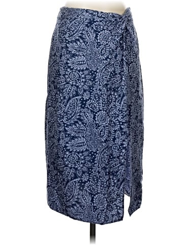 Madewell Linen-Blend Knotted Midi Skirt in Paisley Garden (view 1)