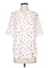 Ann Taylor 100% Polyester Hearts White Short Sleeve Blouse Size S - photo 1