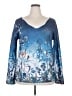 Misslook 100% Polyester Print Blue Pullover Sweater Size XXL - photo 1