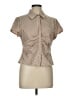 Forever 21 100% Polyester Stripes Tan Short Sleeve Blouse Size L - photo 1