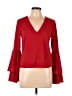 Storee 100% Polyester Red Long Sleeve Blouse Size M - photo 1
