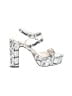 Just Fab Print White Sandals Size 10 - photo 1