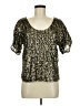 Mia Joy Gold Short Sleeve Blouse Size M - photo 1