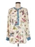 Talbots 100% Polyester Floral Ivory Long Sleeve Blouse Size M - photo 1