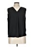 Ann Taylor 100% Polyester Black Sleeveless Blouse Size Lg Petite - photo 1