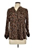 Cocomo Animal Print Brown Long Sleeve Blouse Size L - photo 1