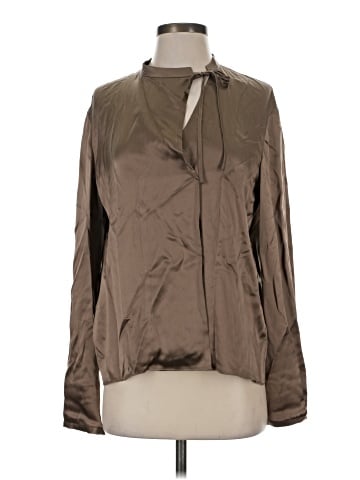 Vince. Long Sleeve Silk Top (view 1)