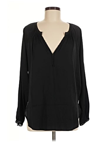 Vince. Long Sleeve Silk Top (view 1)