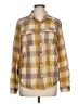 Listicle 100% Cotton Plaid Tan Long Sleeve Button-Down Shirt Size L - photo 1
