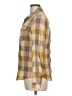 Listicle 100% Cotton Plaid Tan Long Sleeve Button-Down Shirt Size L - photo 5