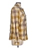 Listicle 100% Cotton Plaid Tan Long Sleeve Button-Down Shirt Size L - photo 4