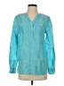 Talbots 100% Linen Teal Long Sleeve Blouse Size S - photo 1