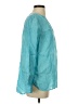 Talbots 100% Linen Teal Long Sleeve Blouse Size S - photo 4
