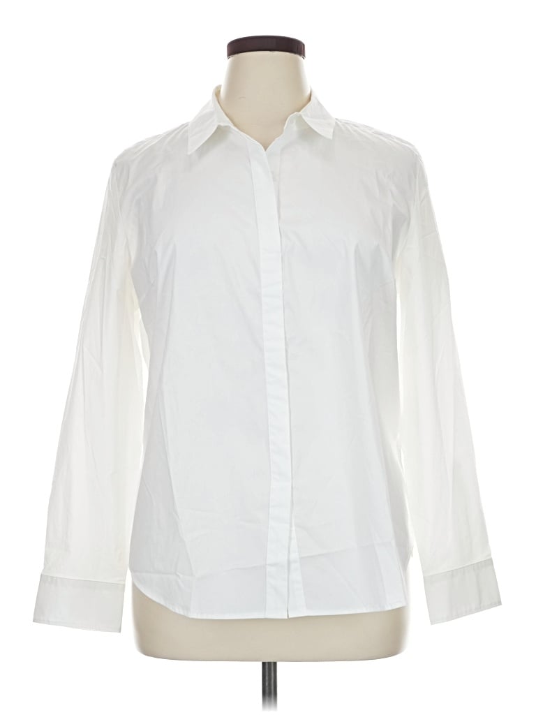Pre-owned Spanx Long Sleeve Blouse In Ivory