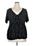 Torrid 100% Cotton Stars Black Short Sleeve Blouse Size 2X Plus (2) - photo 1