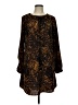 Merona 100% Polyester Animal Print Brown Long Sleeve Blouse Size L - photo 1