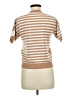 Ann Taylor Stripes Tan Brown Short Sleeve Turtleneck Size M (petite) - photo 2