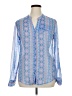 Kut from the Kloth 100% Polyester Paisley Blue Long Sleeve Blouse Size XL - photo 1