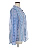 Kut from the Kloth 100% Polyester Paisley Blue Long Sleeve Blouse Size XL - photo 4