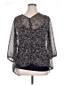 Liz Claiborne 100% Polyester Black 3/4 Sleeve Blouse Size XL - photo 1