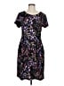 Connected Apparel Print Black Casual Dress Size 8 - photo 1