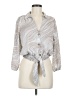 Sweet Rain 100% Polyester Silver 3/4 Sleeve Blouse Size M - photo 1