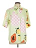 Unbranded 100% Polyester Print Green 3/4 Sleeve Blouse Size L - photo 1
