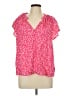 Gap 100% Rayon Pink Short Sleeve Blouse Size L - photo 1