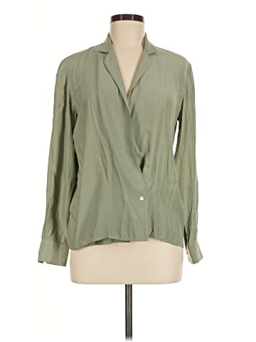 Neiman Marcus Long Sleeve Silk Top (view 1)