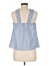 Waverly Grey 100% Cotton Polka Dots Blue Sleeveless Blouse Size M - photo 2