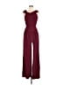 Fashion Nova 100% Polyester Solid Burgundy Jumpsuit Size M - photo 1